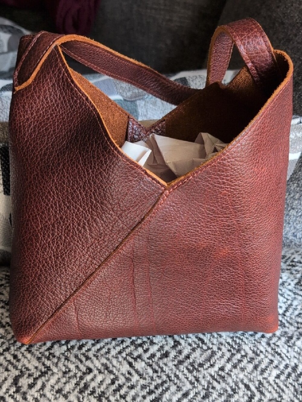 Portland Leather Nutmeg Large Naomi Shoulder Bag Euc - Picture 2 of 13